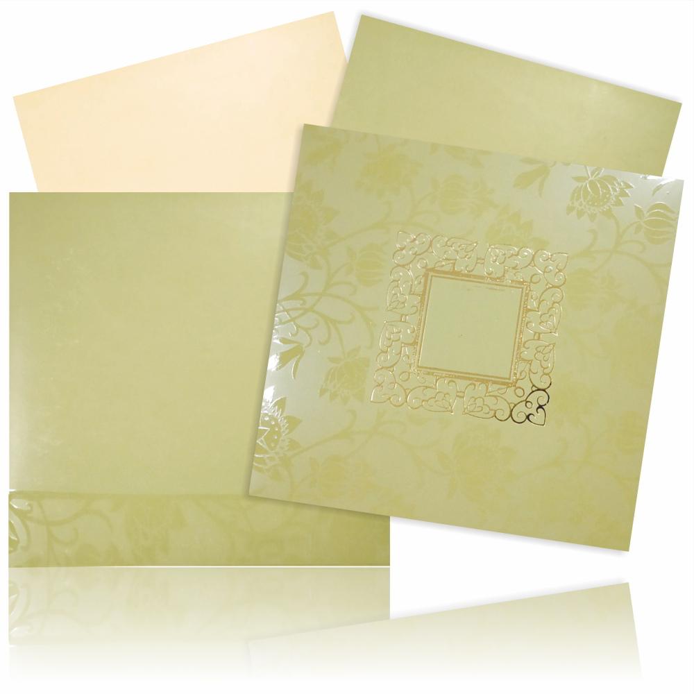 Gorgeous Green Shading With Blossom Theme Wedding Card - KND8002G-3